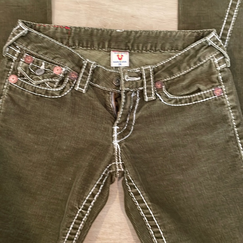 True Religion green corduroy jeans